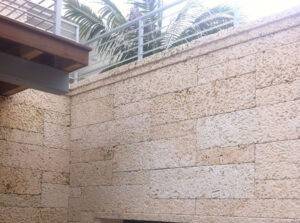 A wall built of Oolite Veneer