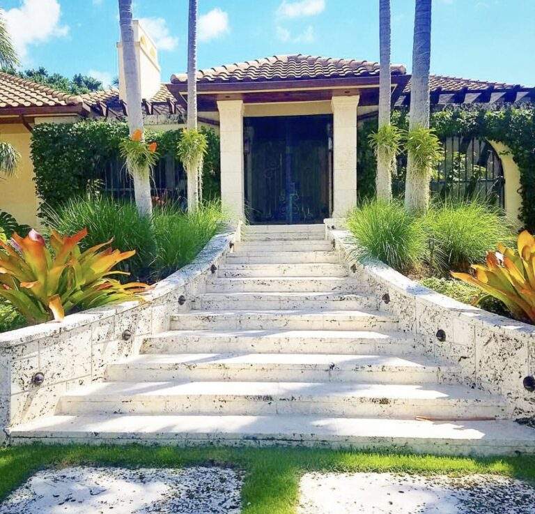 A picture of a stone pathway for a home yard